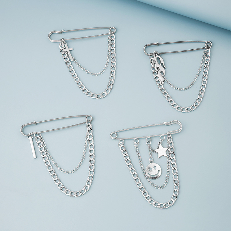 Men'S Fashion With Hat - Lapel Chain Pin For Women Men