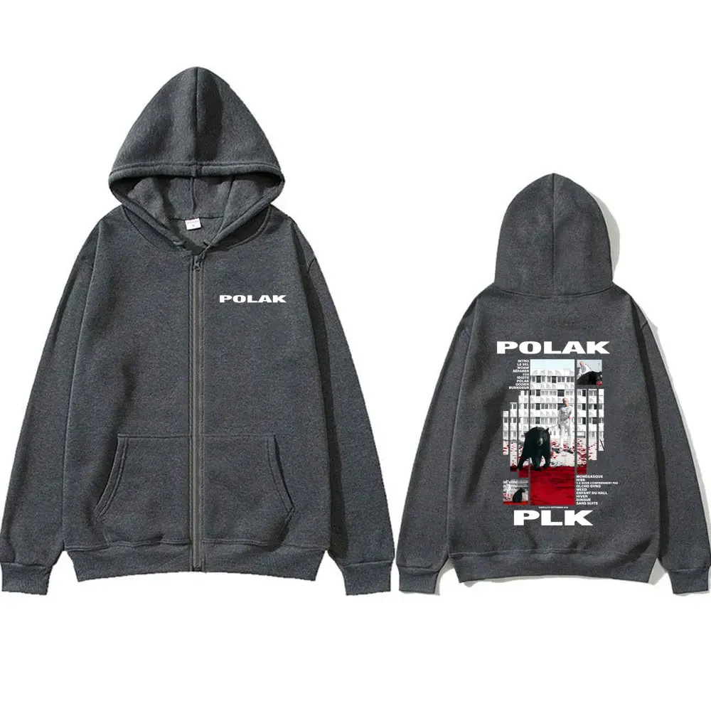 Rapper Plk Polak Print Zipper  - Mens Fashion Zip Up Hoodies ulasan dan harga