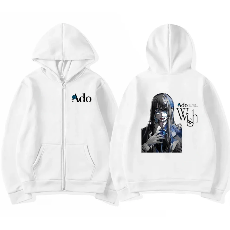 2026 Ado Graphic Printed Zippe - Mens Fashion Zip Up Hoodies ulasan dan harga