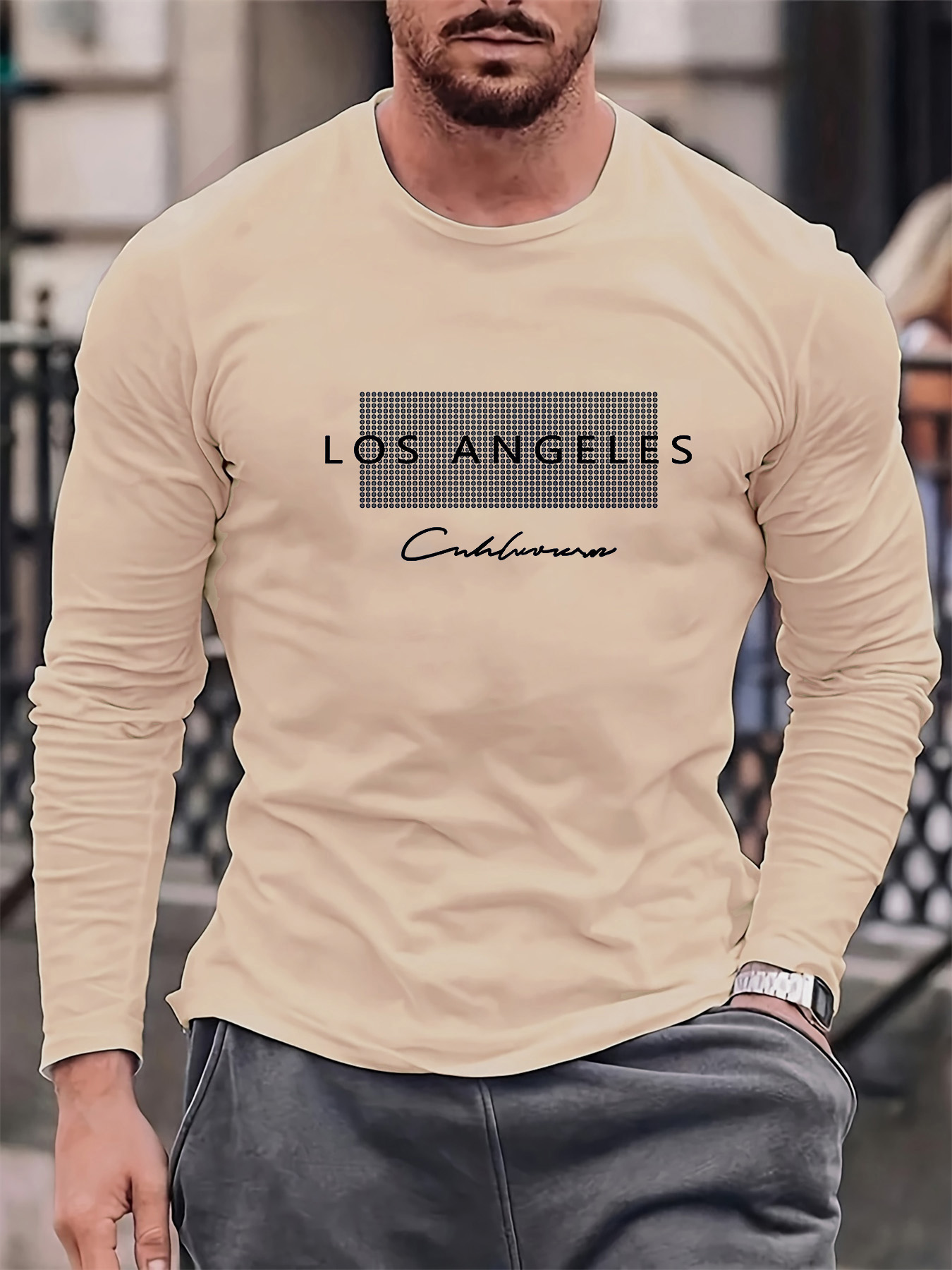100% Pure Cotton Men's Long Sl - Mens Fashion Summer ulasan dan harga